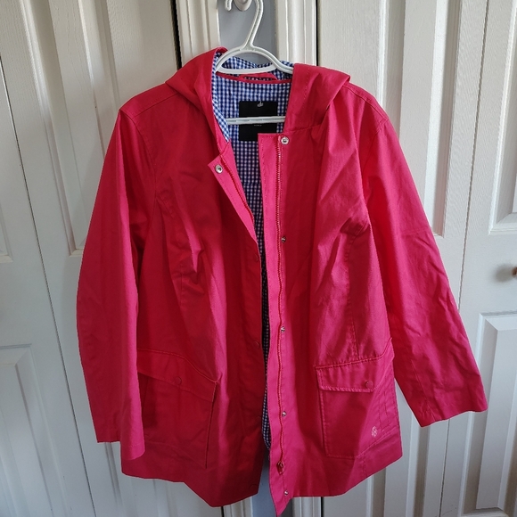 Talbot's Woman Water Resistant Hooded Rain Coral Jacket 2X - Picture 2 of 14